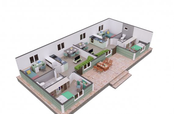 102 m2 Single Story Modular Home