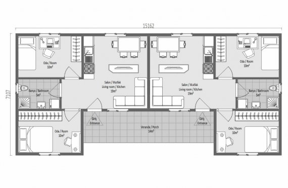 102 m2 Single Story Modular Home