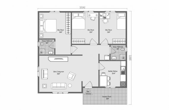 103 m2 Single Story Modular Home