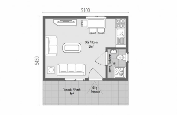 28 m2 Single Story Modular Home