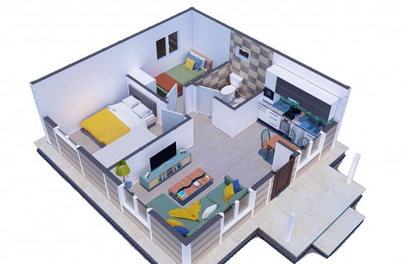 45 m2 Single Story Modular Home