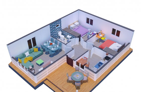 73 m2 Single Story Modular Home