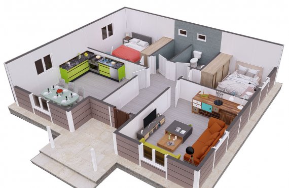 95 m2 Single Story Modular Home