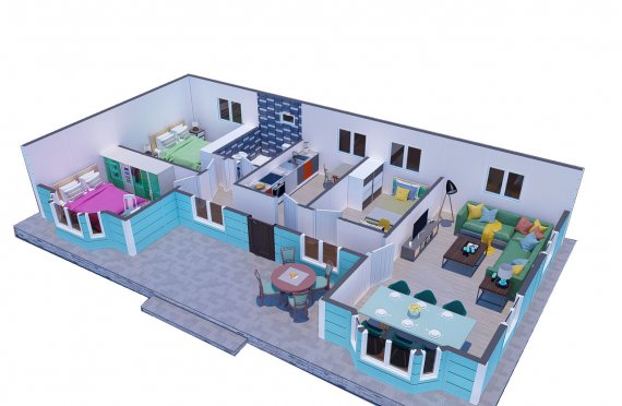 97 m2 Single Story Modular Home