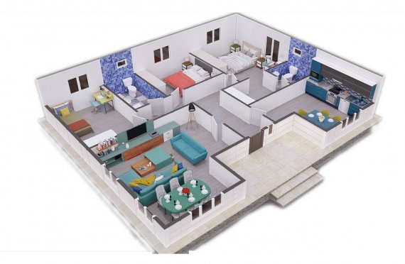 123 m2 Single Story Modular Home