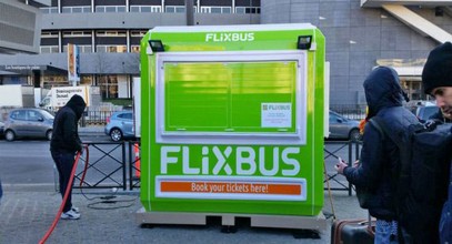 Flixbus's ticket booths in France from Karmod